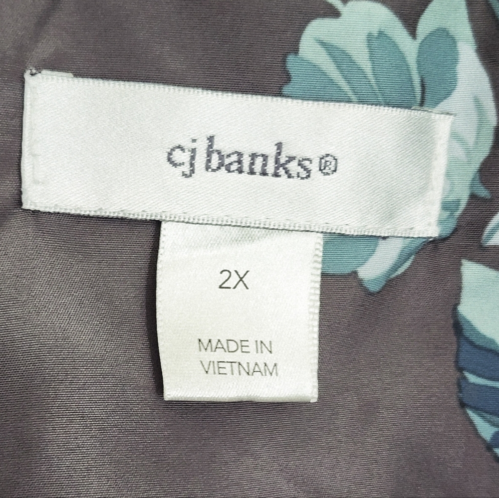 CJ Banks Vest Quilted Puffer Lined Faux Pockets Women's Gray & Teal Sz 2X - Picture 5 of 8